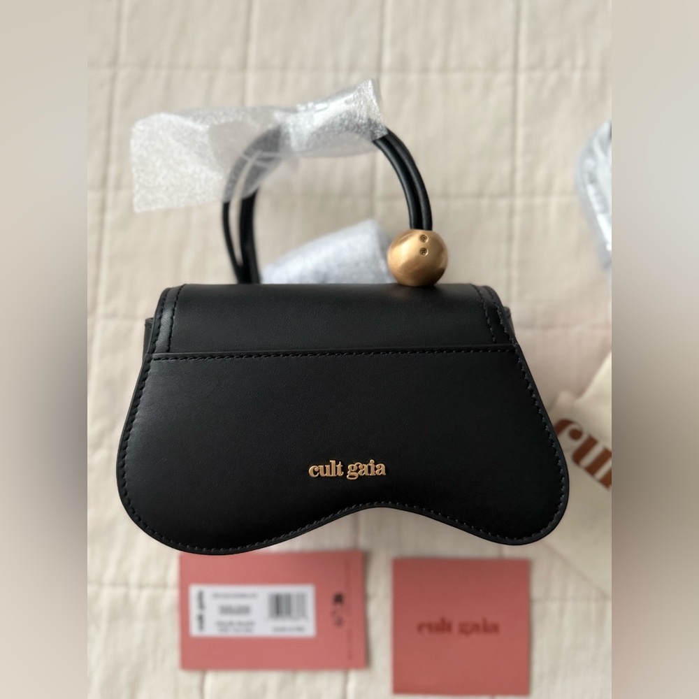 NWT $398 CULT GAIA Kazia Nano Crossbody Leather Bag In Black - Picture 5 of 12